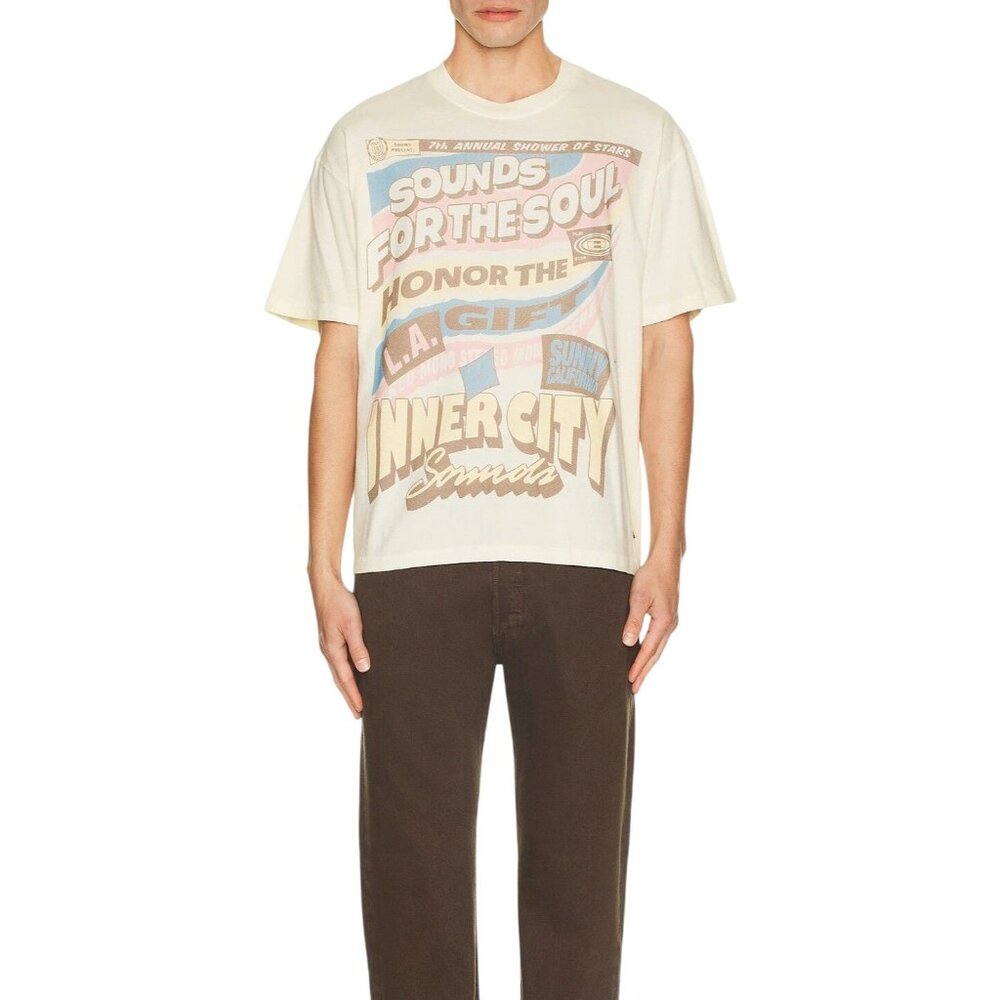 Honor The Gift Sounds For The Soul Tee in Cream Small New Mens Tshirt